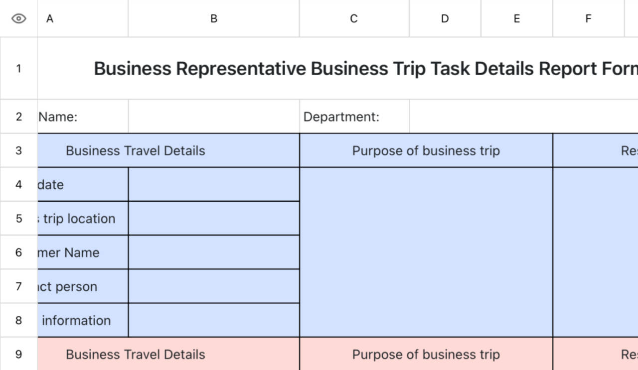 Salesman travel task report form 1
